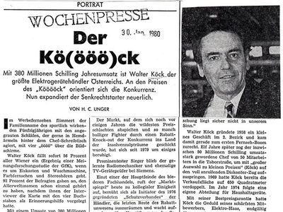 Walter Köck Zeitungsartikel Senkrechtstarter